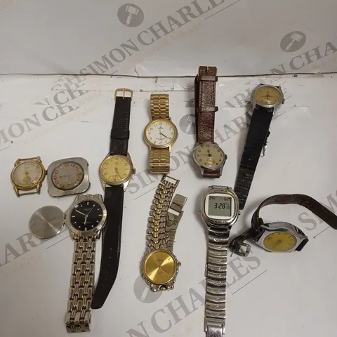BOX OF APPROXIMATELY 10 ASSORTED WATCHES/SPARE PARTS FROM VARIOUS BRANDS
