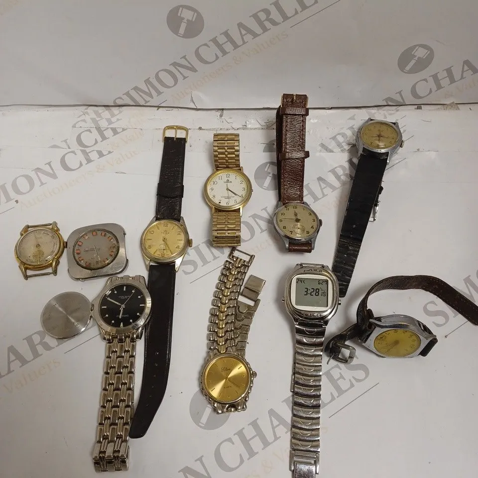 BOX OF APPROXIMATELY 10 ASSORTED WATCHES/SPARE PARTS FROM VARIOUS BRANDS  