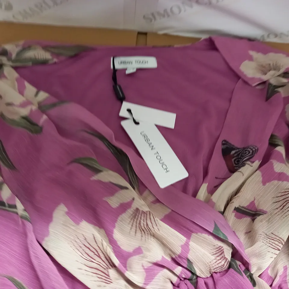 URBAN TOUCH FLORAL PRINT KIMONO MIDI WRAP DRESS - 22