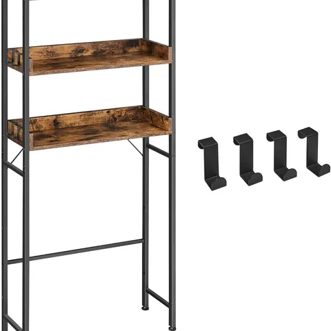 BOXED VASAGLE TOILET SHELF, 3 TIER TOILET SHELF - BLACK/BROWN