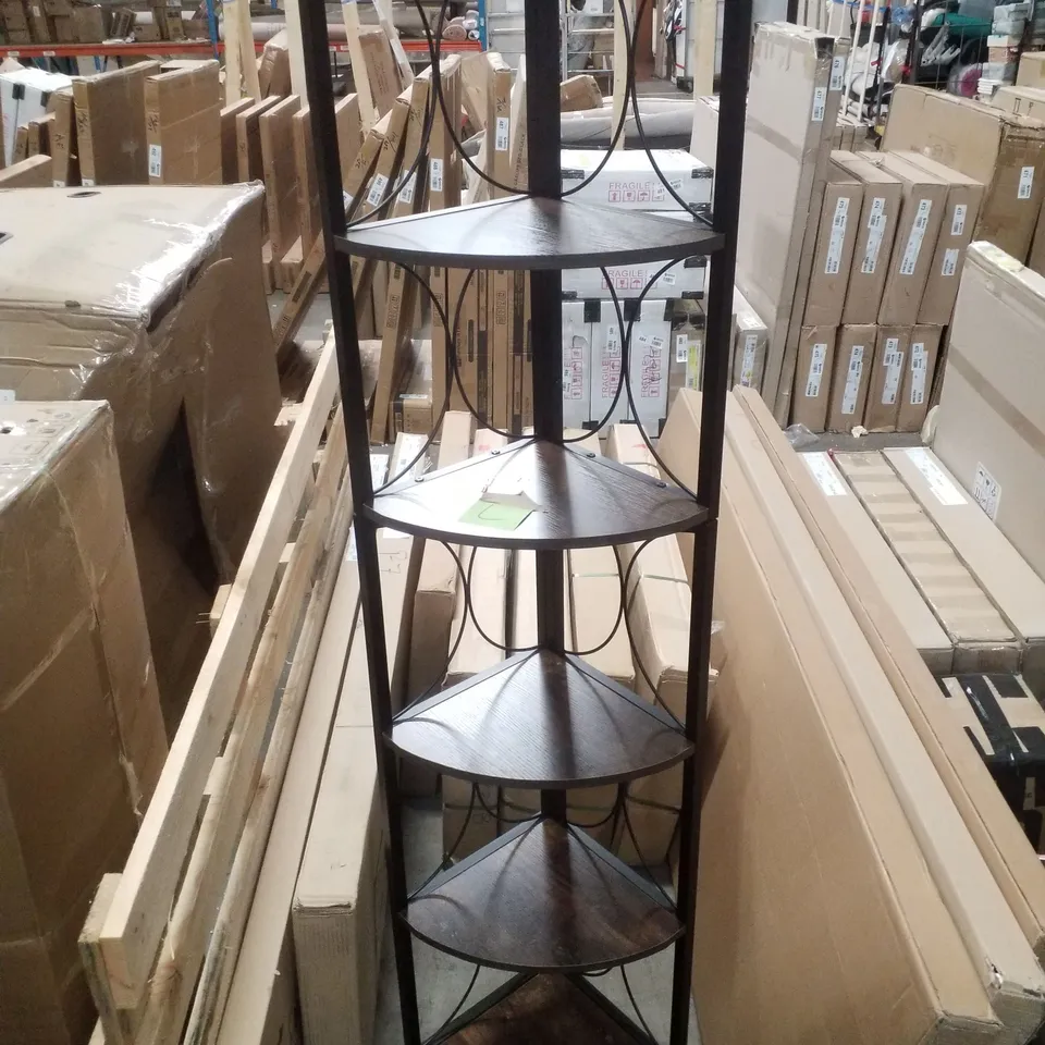 169.98CM H X 31.98CM W STEEL CORNER BOOKCASE
