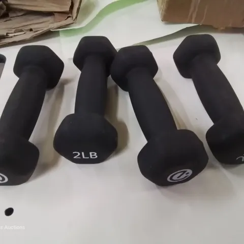 TWO PAIR OF ECHELON 2lb DUMBELLS