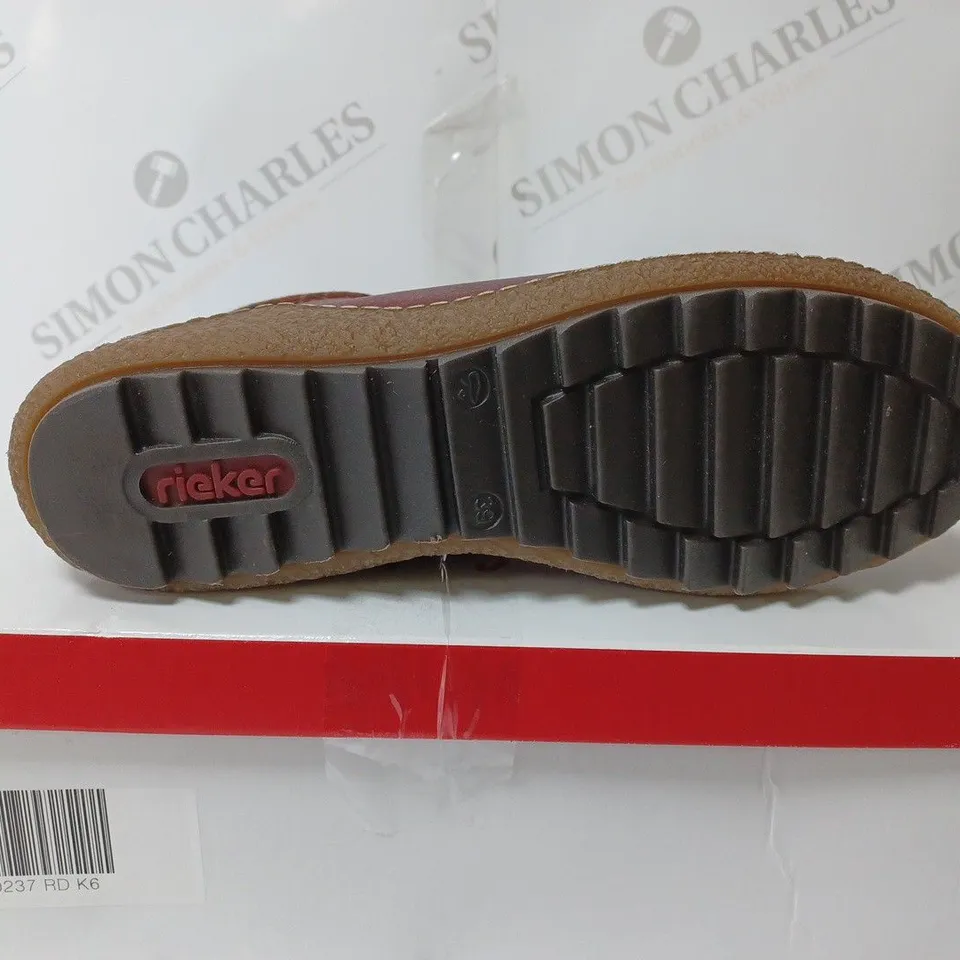 RIEKER LCE ANKLE BOOT - RED - SIZE 6 