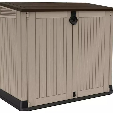 BOXED KETER STORE IT OUT MIDI 880L GARDEN STORAGE BOX -BEIGE/BROWN