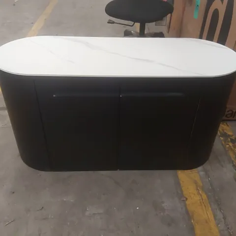 DANETTI 2 DOOR FAUX MARBLE TOP SIDEBOARD 