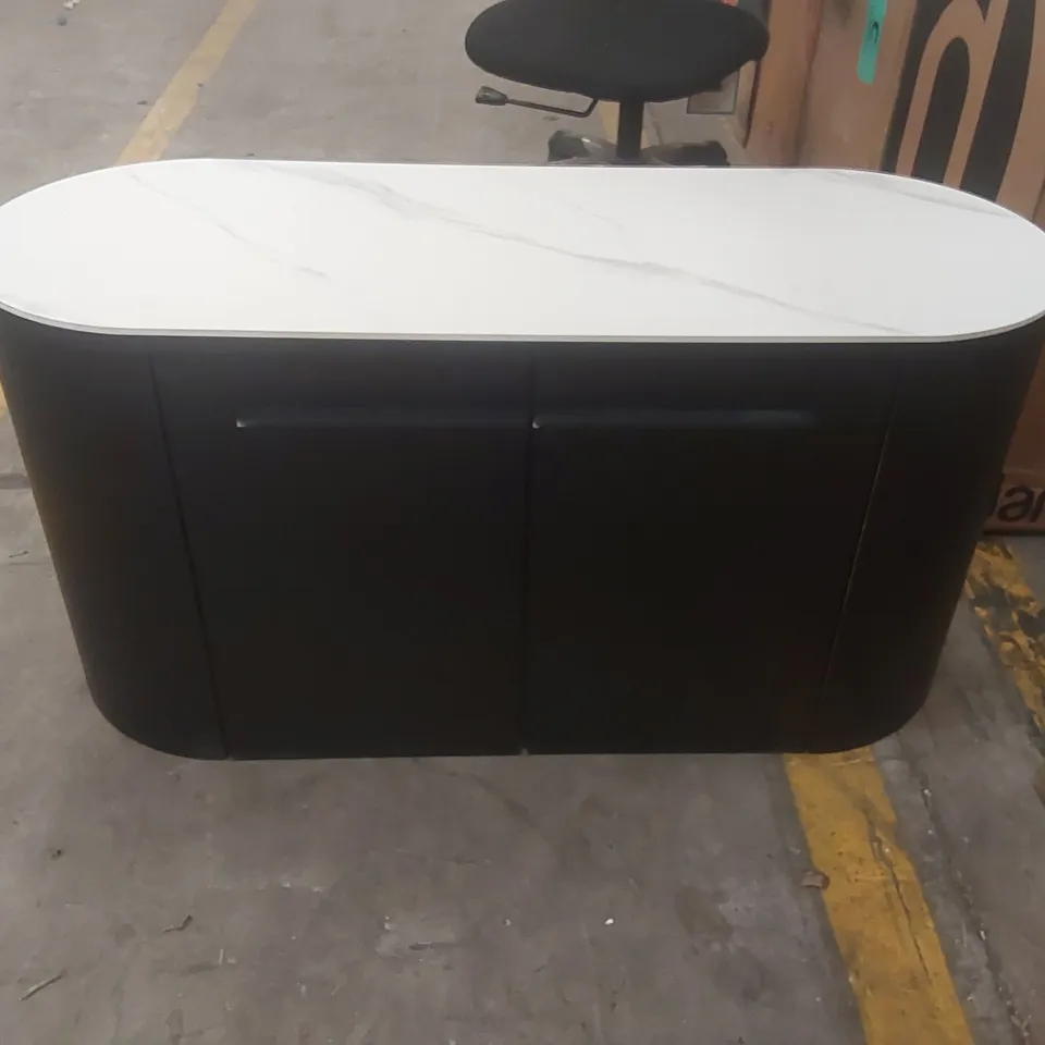 DANETTI 2 DOOR FAUX MARBLE TOP SIDEBOARD