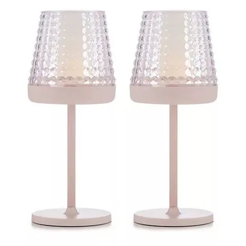GARDEN REFLECTIONS SET OF 2 TEXTURED SOLAR TABLE LIGHTS