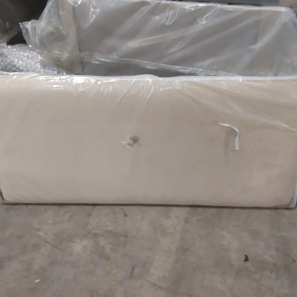 BAGGED 135CM DOUBLE BEIGE FABRIC HEADBOARD 