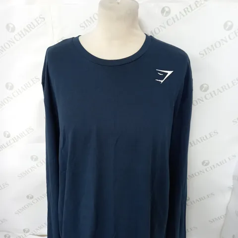 GYMSHARK CREST LONG SLEEVE T-SHIRT SIZE L