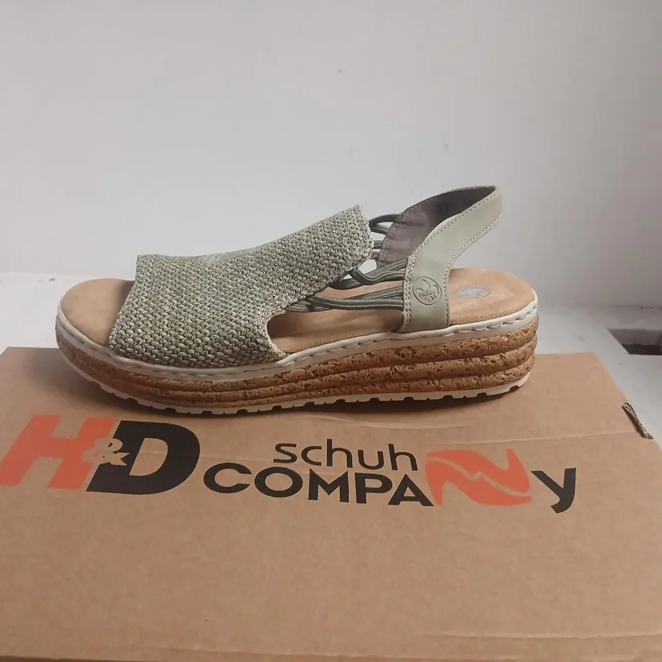 RIEKER WOMEN'S ESPADRILLE WEDGE SANDALS – UK 6.5 (EU 39)