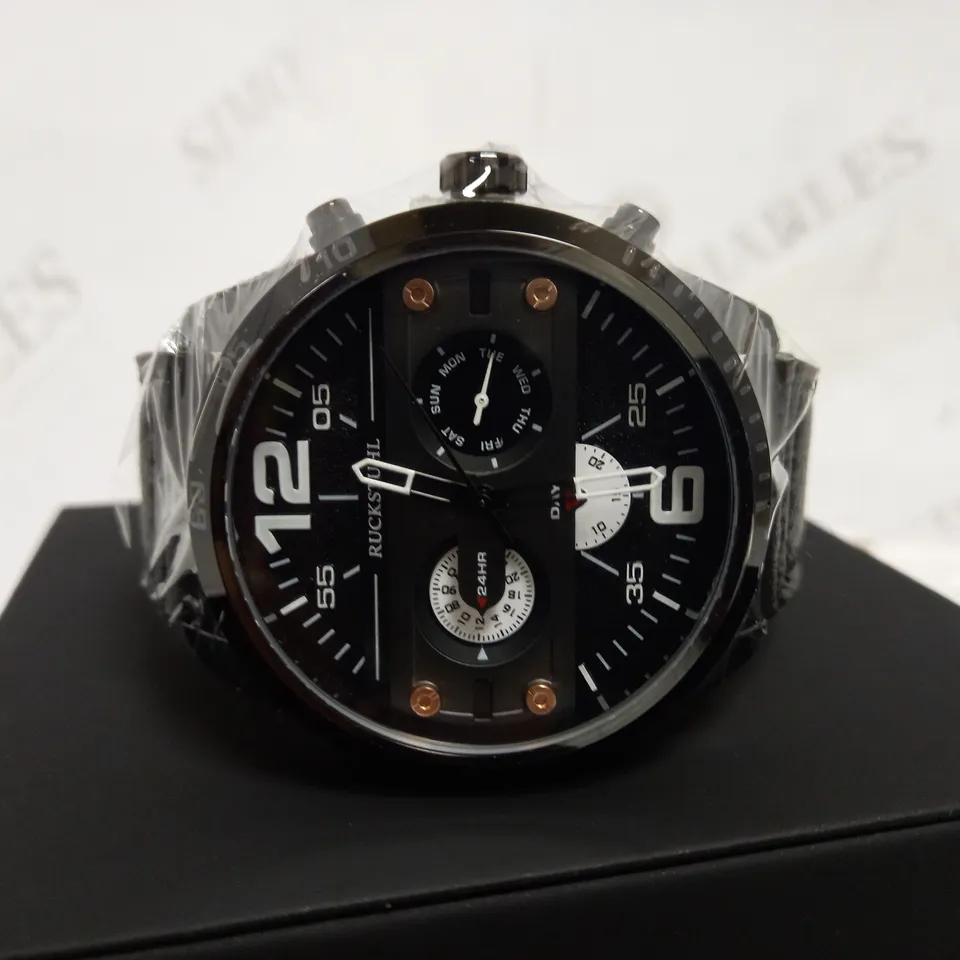 RUCKSTUHL CHRONOGRAPH LEATHER STRAP WATCH RRP £560