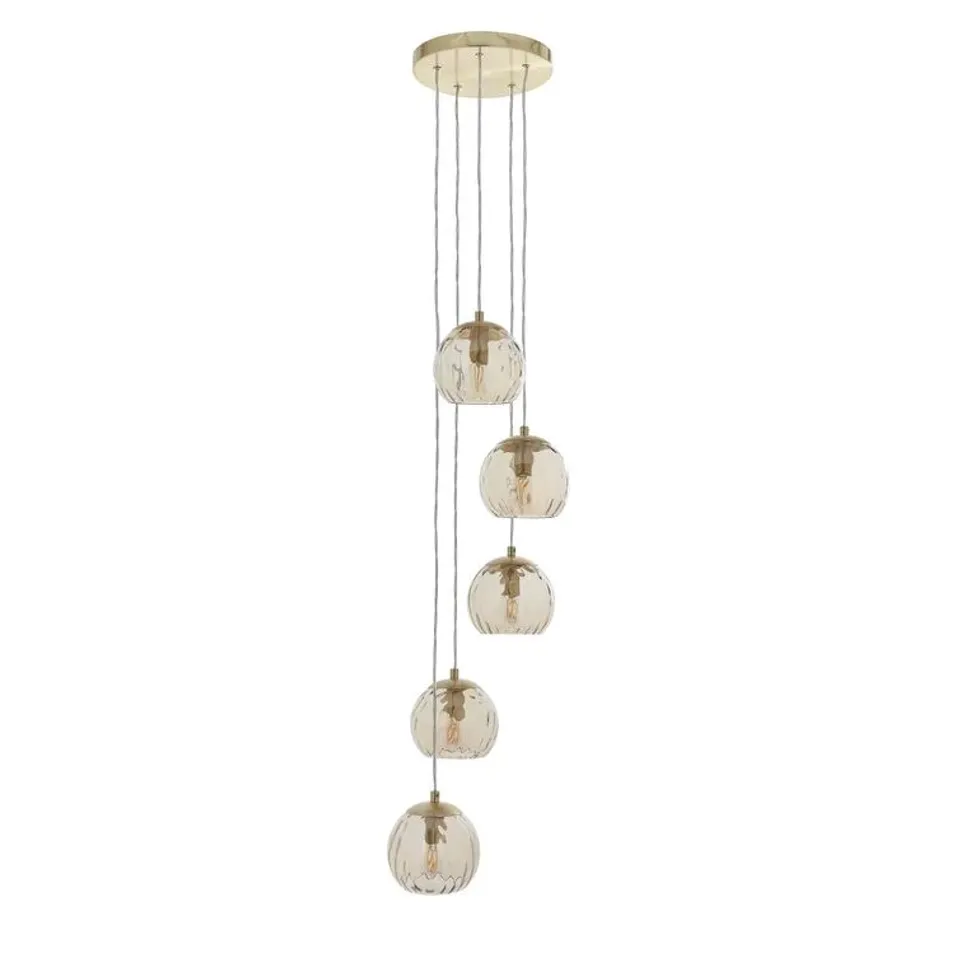 BOXED TIBERIUS 5-LIGHT CLUSTER GLOBE PENDANT LIGHT 