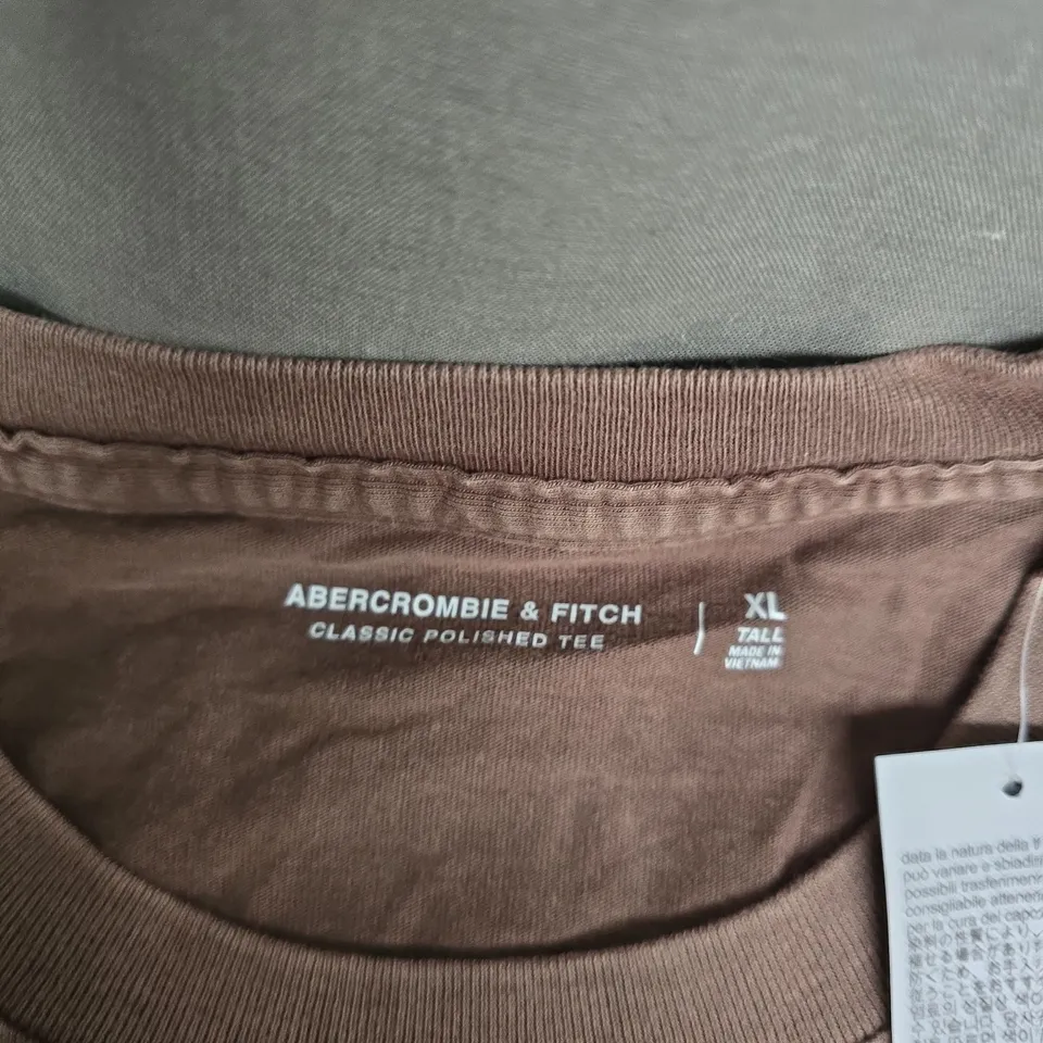 ABERCROMBIE & FITCH CLASSIC POLISHED TEE – BROWN, XL TALL (MEN'S)