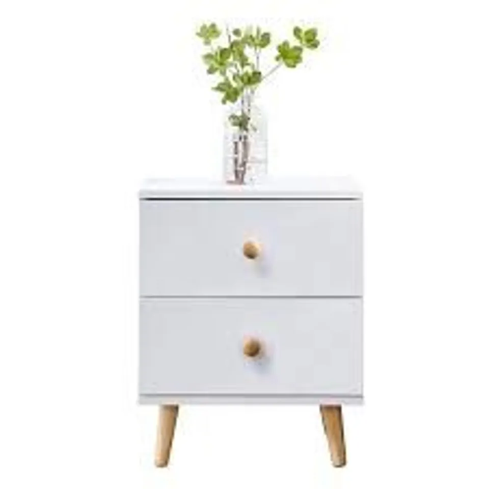 BOXED WHITE NIGHTSTAND 