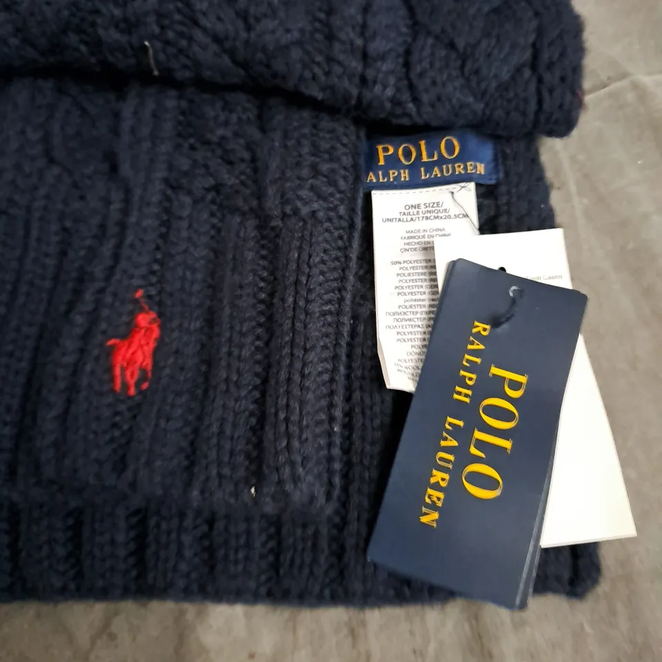 POLO RALPH LAUREN RECYCLED CABLE SCARF IN NAVY