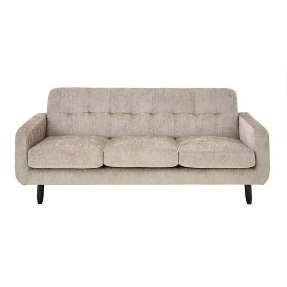 BOXED DESIGNER OSLO THREE SEATER SOFA - NATURAL FABRIC 