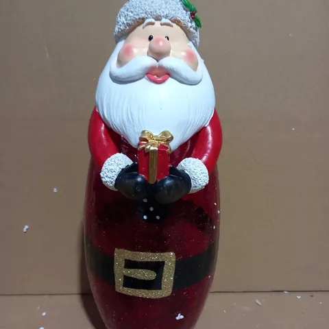 FESTIVE PRE-LIT LARGE GLASS CHRISTMAS CHARACTER - SANTA