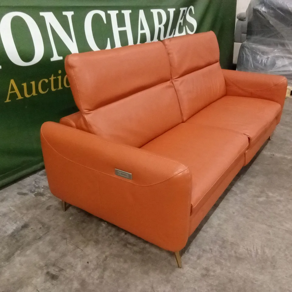 QUALITY DESIGNER ITALIAN MADE DUSK LARGE 3 SEATER ELECTRIC RECLINER LEATHER SOFA 