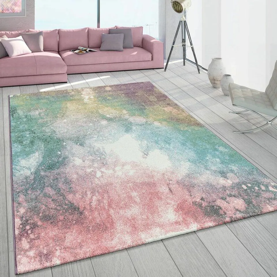 SERPA FLATWEAVE PINK BLUE YELLOW RUG