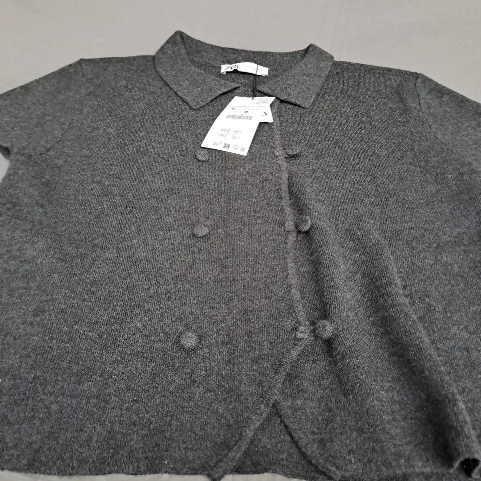 ZARA DARK GREY KNITTED SHIRT - EUR XL