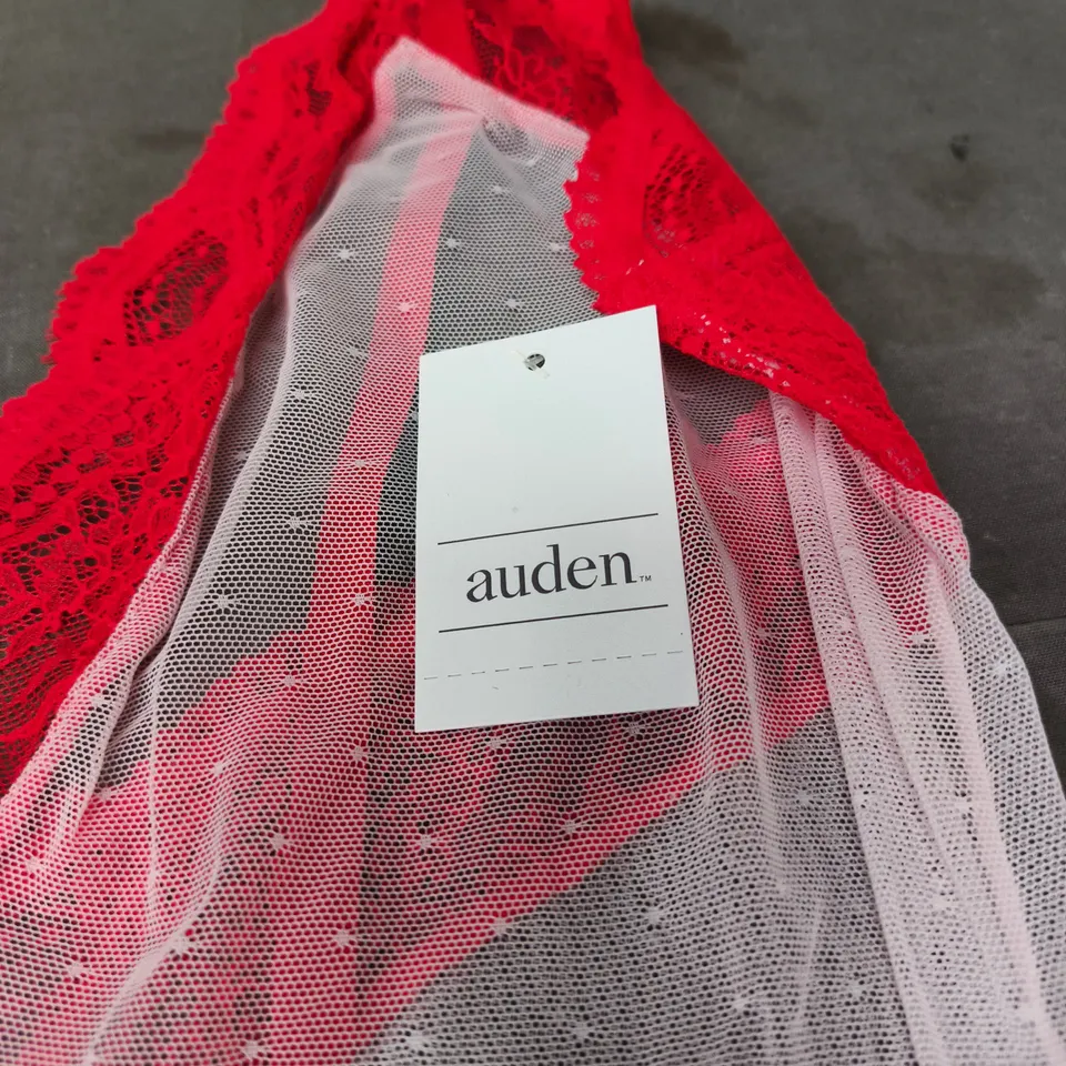 2 X AUDEN RED LACE & PINK MESH BODYSUIT – SIZE XL 