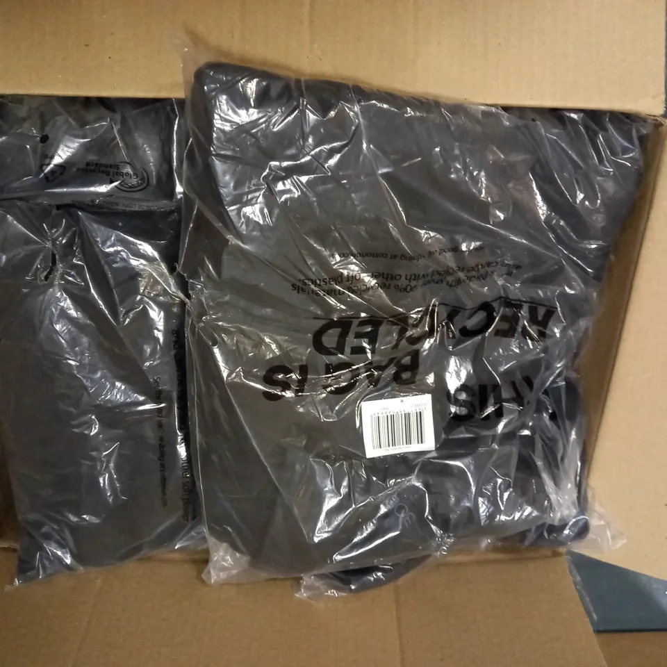 BOX OF 6 BRAND NEW COTTON ON BLACK WOMEN'S OVERSIZED POLO TOP BLACK SIZE MEDIUM