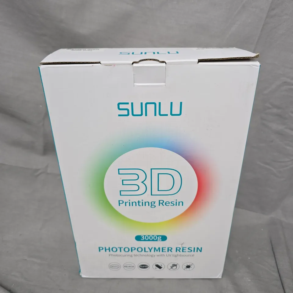 BOXED SUNLU 3D PRINTING PHOTOPOLYMER RESIN - 3000G - SOLID GREY  