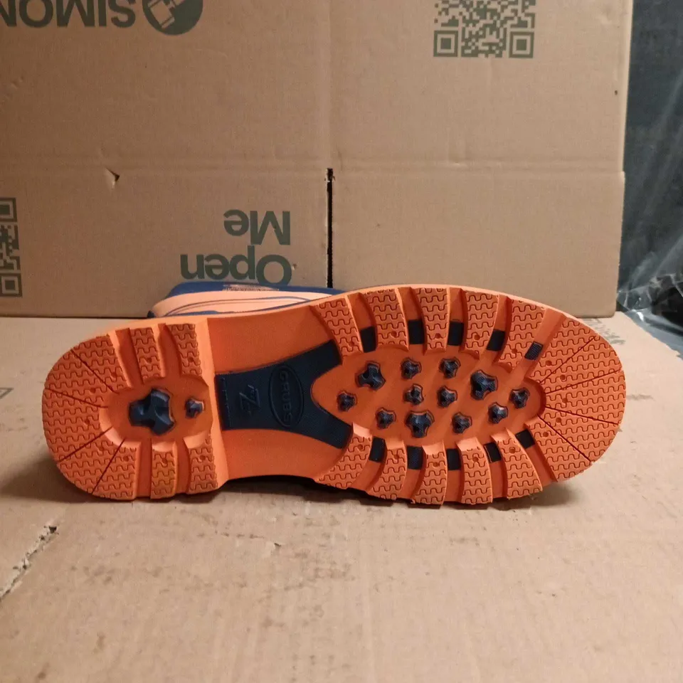 GRUBS CERAMIC 5.0 STEEL TOE WORK BOOTS BLUE AND ORANGE SIZE 8