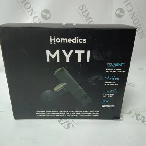 BOXED HOMEDICS MYTI PORTABLE MINI MASSAGE GUN
