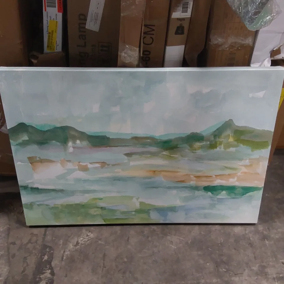 BOXED PANORAMIC SEASCAPE II BY ETHAN HARPER - WRAPPED CANVAS PAINTING