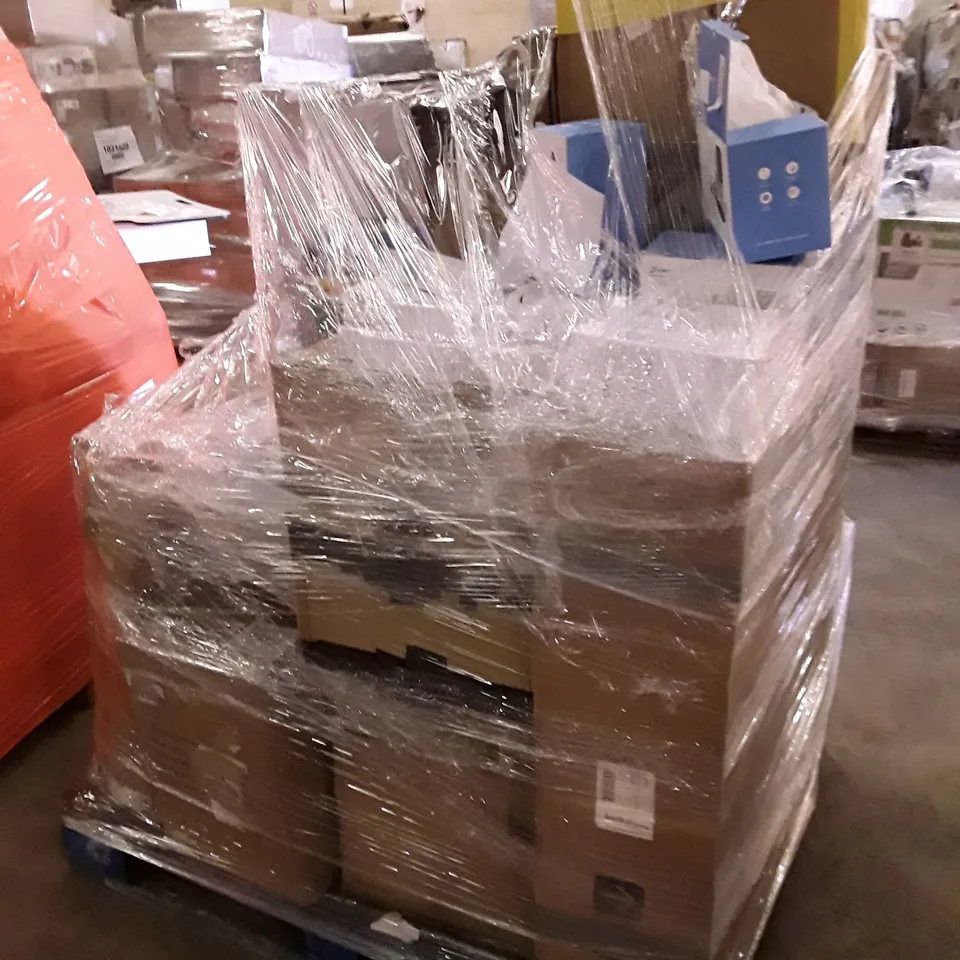 PALLET OF ASSORTED PRODUCTS INCLUDING LED BACKLIT PANEL, DIE-CAST FLOODLIGHT, WIRELESS CHARGER STAND, BESTWAY INFLATABLE POOL 