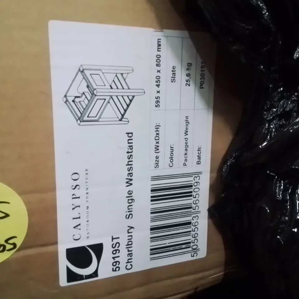 PALLET OF ASSORTED BATHROOM PRODUCTS TO INCLUDE;CHARLBURY SINGLE WASH STAND,BRENTA WALL HUNG VANITY UNIT