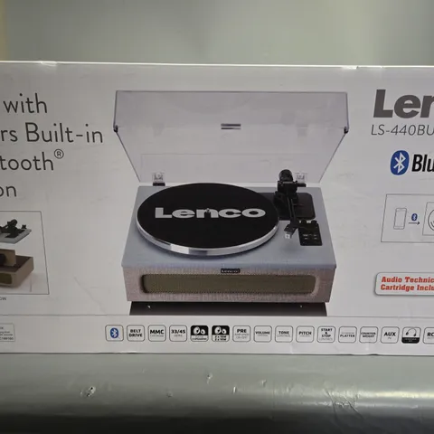 LENCO LS-440BUBG TURNTABLE WITH 4 SPEAKERS BUILT-IN AND BLUETOOTH RECEPTION