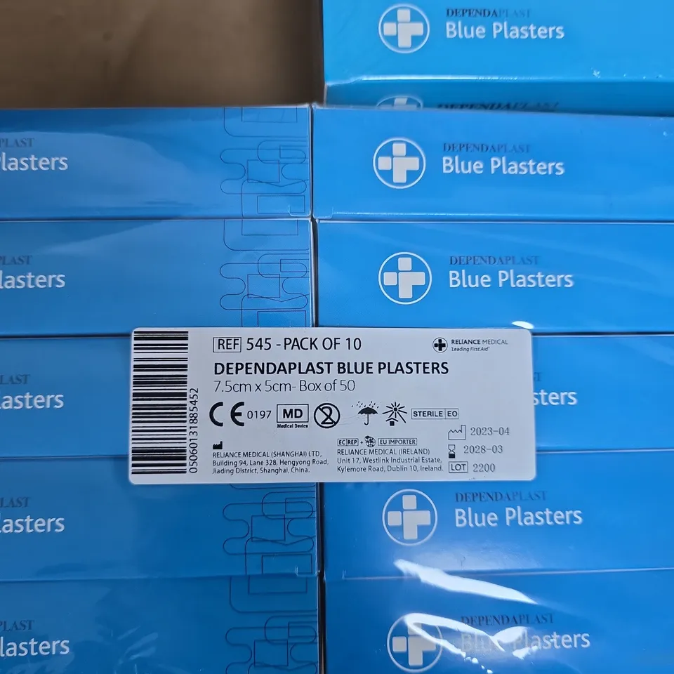 DEPENDAPLAST BLUE PLASTERS – 7.5 CM X 5 CM – BOX OF 100.  30 BOXES 
