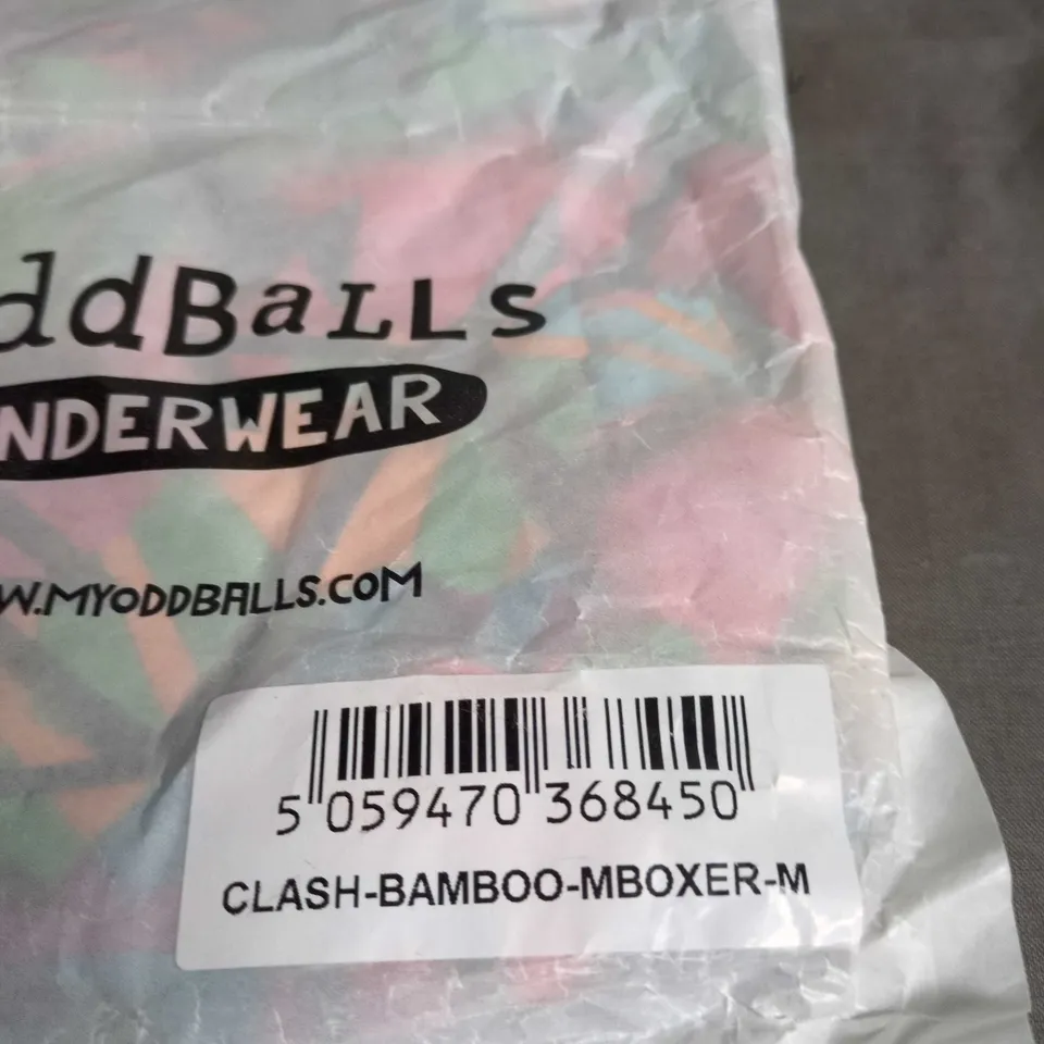 2 PAIRS OF ODDBALLS BAMBOO CLASH BOXER UNDERWEAR – MEN'S BOXER BRIEFS, SIZE M