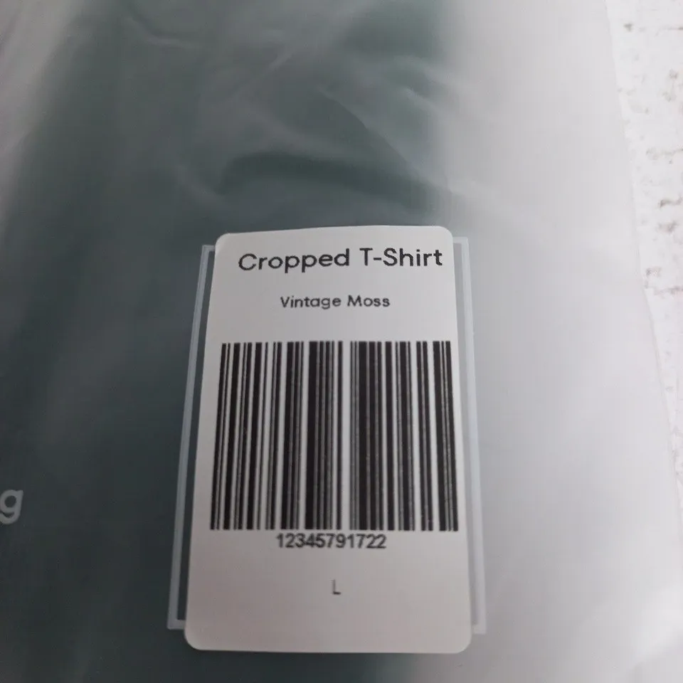DESTRUCTIVE CROPPED T-SHIRT – VINTAGE MOSS, SIZE L