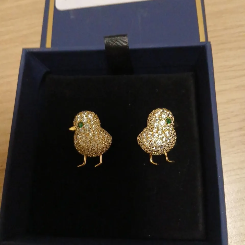 BUTLER & WILSON STERLING SILVER CHICK EARRINGS 