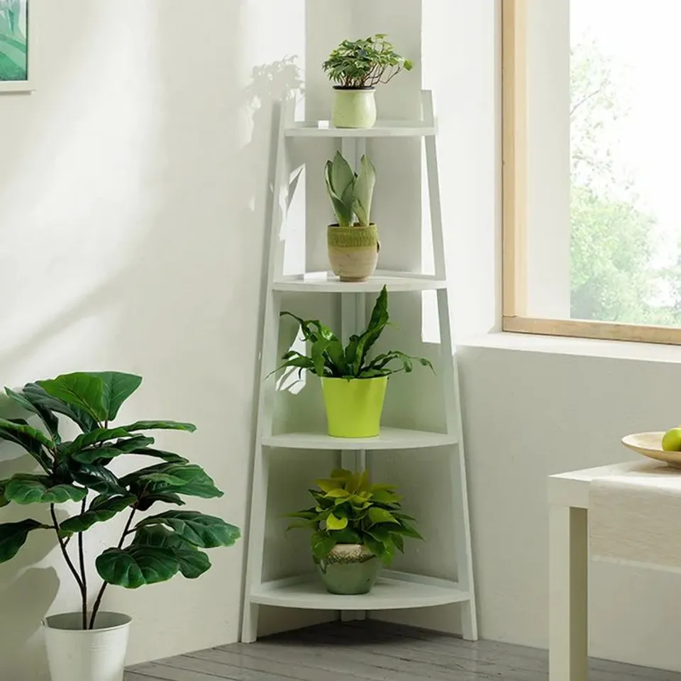 BOXED ZADIE TRIANGLE CORNER WALNUT PLANT