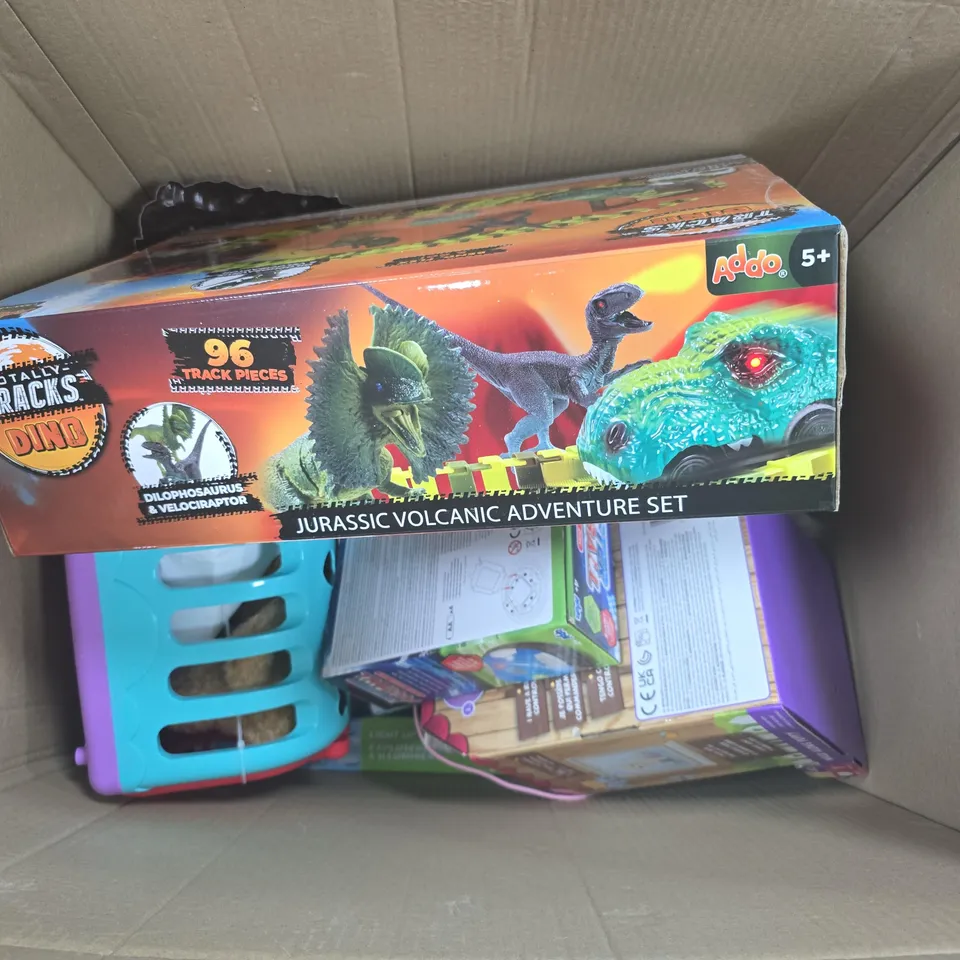 APPROXIMATELY 10 ASSORTED TOYS & GAMES PRODUCTS TO INCLUDE DRIFTER FOOTBALL, TOTALLY TRACKS DINO, WALK ALONG PUPPY, ETC