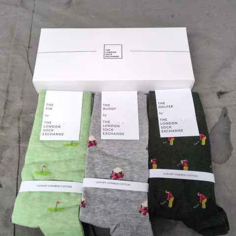 THE LONDON SOCK EXCHANGE – LUXURY COMBED COTTON SOCKS 3-PACK (THE PIN, THE BUGGY & THE GOLFER)