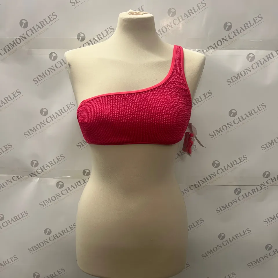ABERCROMBIE&FITCH ONE STRAP BIKINI TOP IN HOT PINK SIZE S