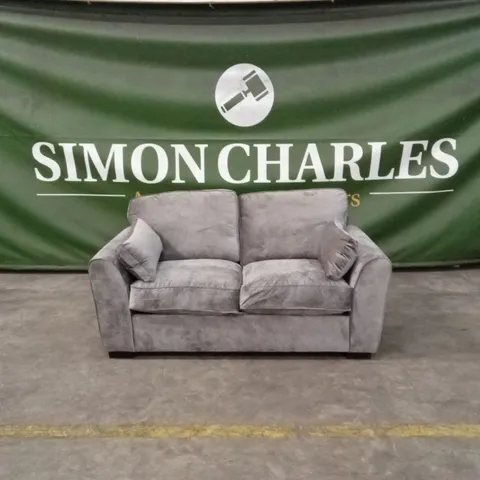 DESIGNER 2 SEATER FABRIC SOFABED - SILVER