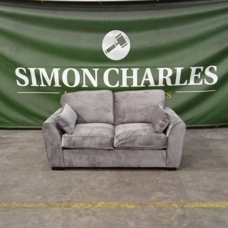 DESIGNER 2 SEATER FABRIC SOFABED - SILVER