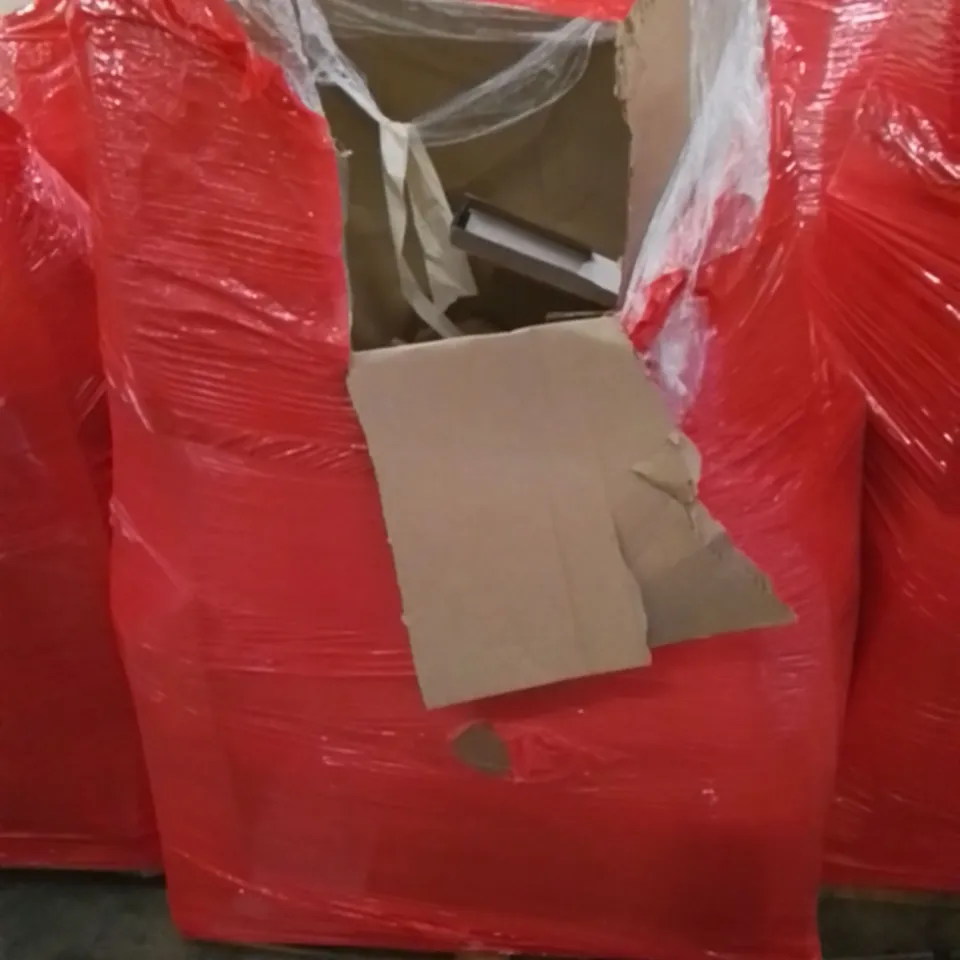 PALLET CONTAINING ASSORTED HOUSEHOLD & HOME IMPROVEMENT PRODUCTS. INCLUDES OFFICE CHAIR, INSECT KILLER UNIT, AIR MATTRESS, AIR COOLER ETC 