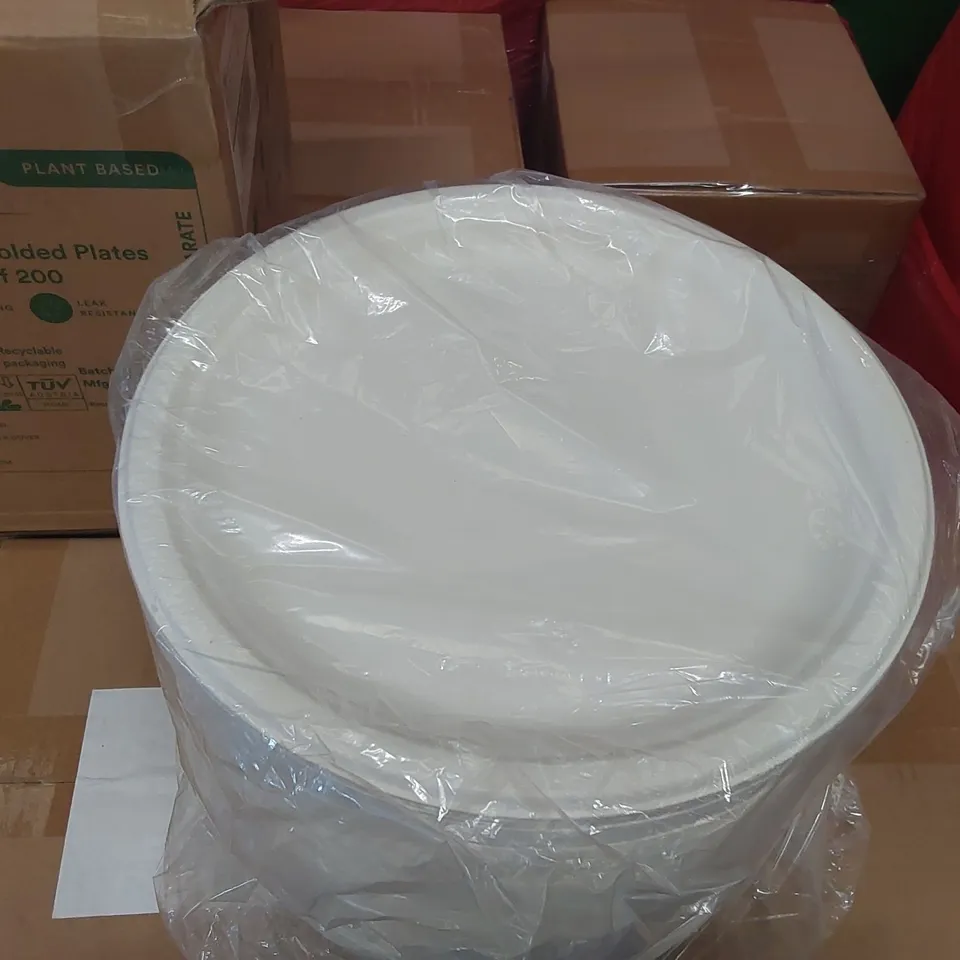 PALLET OF APPROXIMATELY 48 BOXES OF 200x 25.4CM (10") ROUND PULP MOLDED PLATES