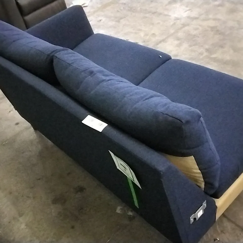 QUALITY BRITISH DESIGNER NAVY BLUE FABRIC SOFA SECTION