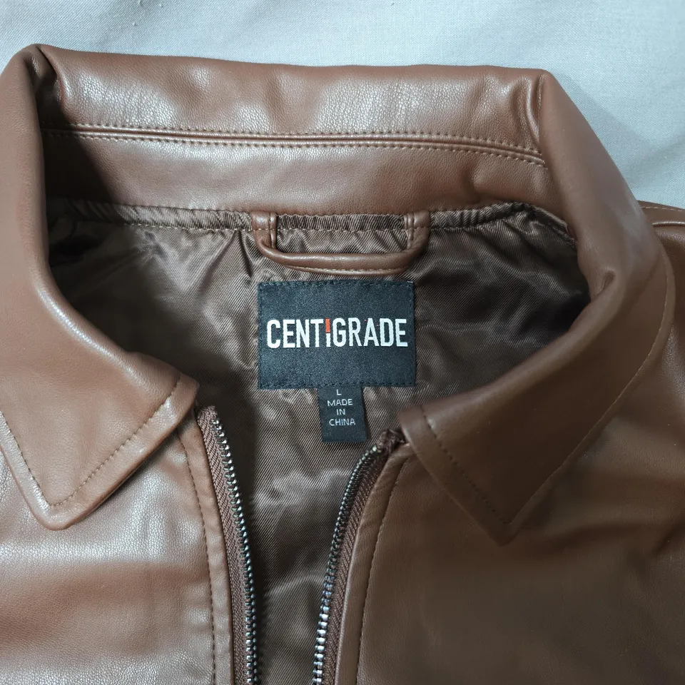 CENTIGRADE BROWN LEATHER JACKET – UK SIZE L