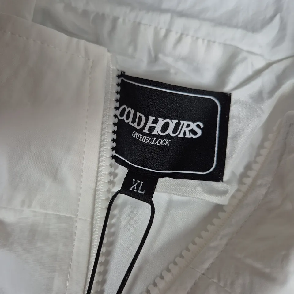 COLD HOURS WHITE WINDBREAKER JACKET – XL