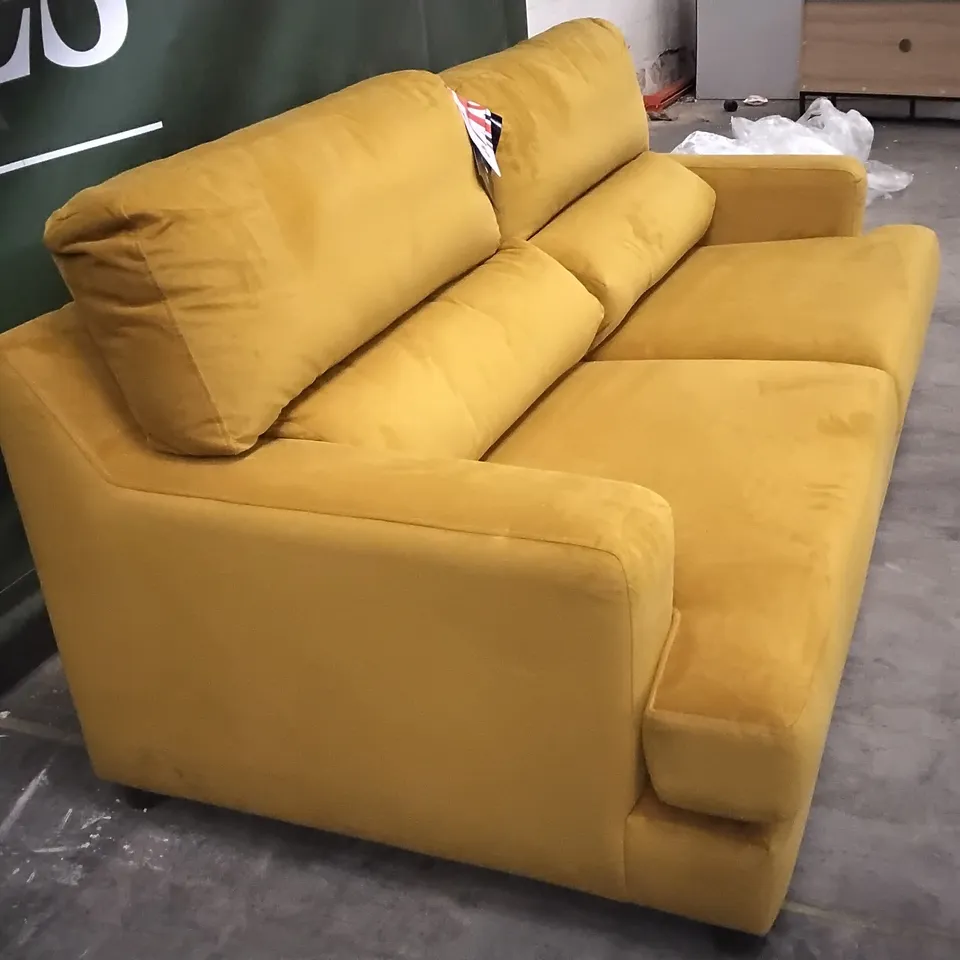 QUALITY BRITISH DESIGNER LOUNGE Co. ROMILLY GOLDEN SPICE FABRIC THREE SEATER SOFA