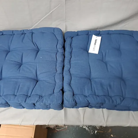 HOMESMART PAIR OF SOLID FLOOR CUSHIONS - BLUE